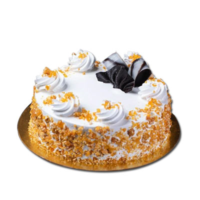 "Delicious Round shape Butterscotch cake - 1kg (code PC10) - Click here to View more details about this Product